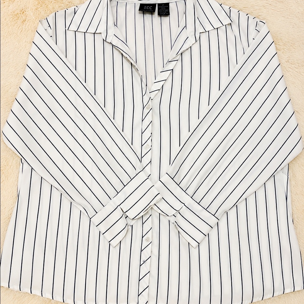 White and black strip shirt
